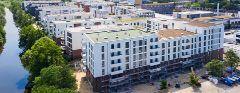 Bauzeit bei Wohnungsbau-Projekt Glasbläserhöfe in Hamburg durch Taktplanung verkürzt