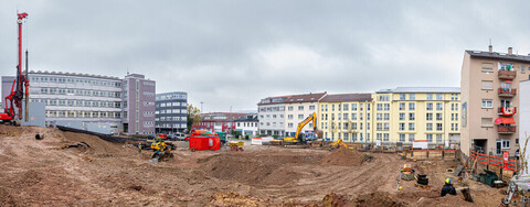 Baugrubenerstellung für das Projekt Goldstück in Pforzheim