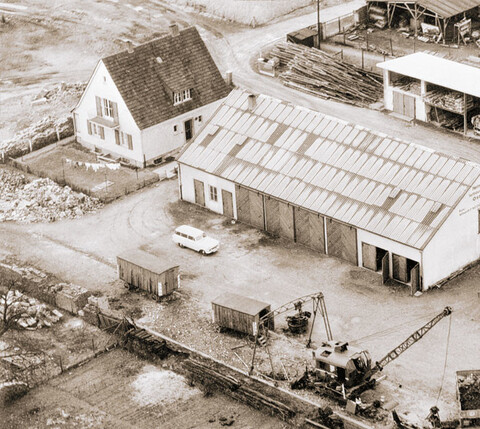 Das erste Betriebsgrundstück 1949 in Osnabrück.