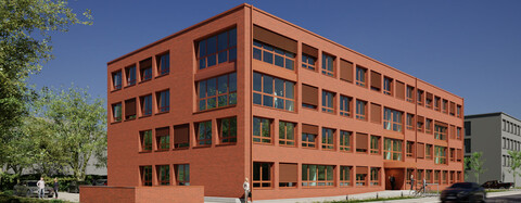 Büro- und Praxisgebäude mit markanter Ziegelfassade