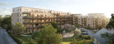 Wohnquartier „SEEGOLD³“ in Markkleeberg vor Rohbau-Fertigstellung