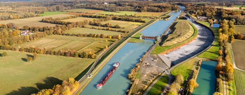 Flutung der Umfahrung am Dortmund-Ems-Kanal