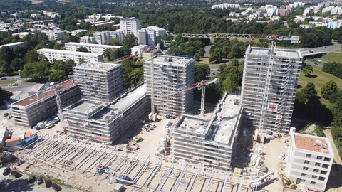 Drohnenaufnahme Wohngebäude Kurt-Schumacher-Ring Wolfsburg